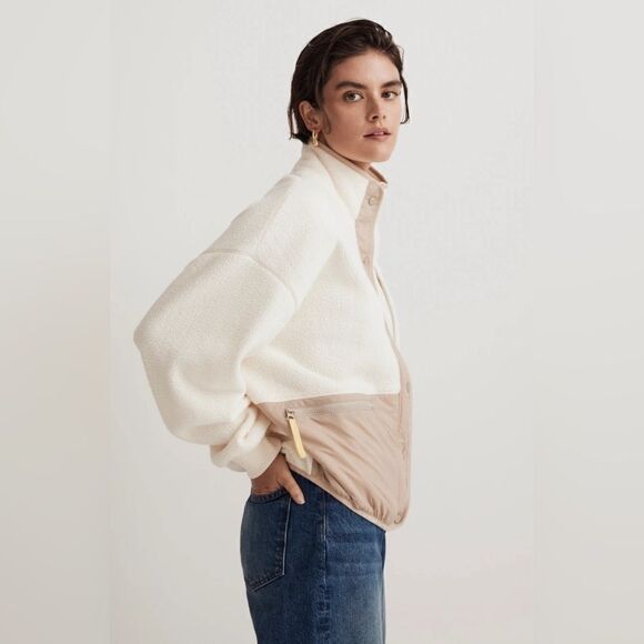 Madewell Resourced Sherpa snap front Jacket. Small NWT - Picture 4 of 9